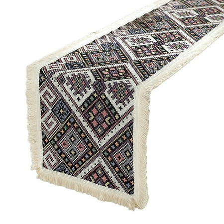 

A-380 A Bohemian Table Runner A For Dining Tables Desks Tea Tables Archaic Style Natural Color Caretake Delicate Strokes For Owner Taste #n2958