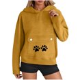 thumbnail image 4 of Sexlip Women's Printed Long Sleeve Fashion And Leisure Pocket Hooded Sweatshirt Top Yellow XXL, 4 of 7