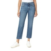 kensie Jeans Women's The Allie High-Rise Slim Straight Raw Hem 27-Inch Inseam, Melbourne, 4