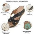 thumbnail image 2 of CHICVOMEY Women's Casual Comfort Wedge Sandals Orthopedic Arch Support Slides with Flowers Fashion Dressy Shoes Summer Outdoor Wear, 2 of 5