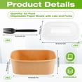 thumbnail image 5 of 50 Pack Paper Bowls with Lids, 22oz Disposable Kraft Paper Food Containers with Lids and Forks,Disposable Salad Bowls,Meal Prep Containers for Snack Takeout,Party Supplies,Picnic, 5 of 7