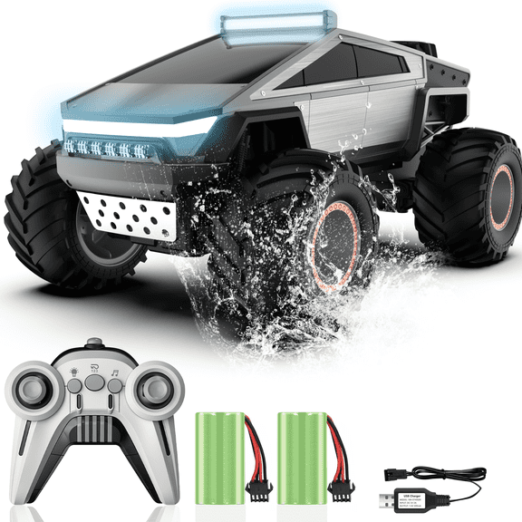 Remote Control Car, 1:14 Scale Remote Control Truck, 4WD Off Road Toy Rock Crawler RC Car with Dual Motors LED Headlight for Boy Kids Adults