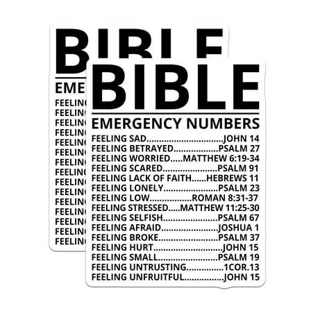 (2 Pack) Bible Emergency Numbers Magnets - Inspirational Quotes - Spiritual Home - 5" On Longest Side - for Cars, Fridges, Toolboxes - Made in USA - MAG3875