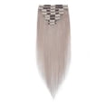 thumbnail image 2 of MY-LADY Extra Thick Clip in 100% Remy Human Hair Extension Double Weft Full Head Natural Hairpiece 110-170g #GREY 16inch, 2 of 10