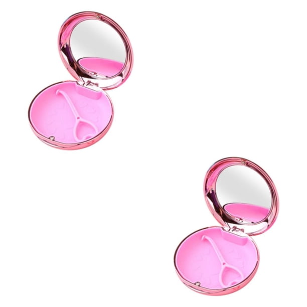 Seitruly Travel Retainer Case with Mirror Mouth with Guard Protection Holes Vent Case 2piezas Oro rosa