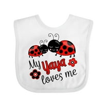 Inktastic My Yaya Loves Me with Cute Ladybugs Boys or Girls Baby Bib