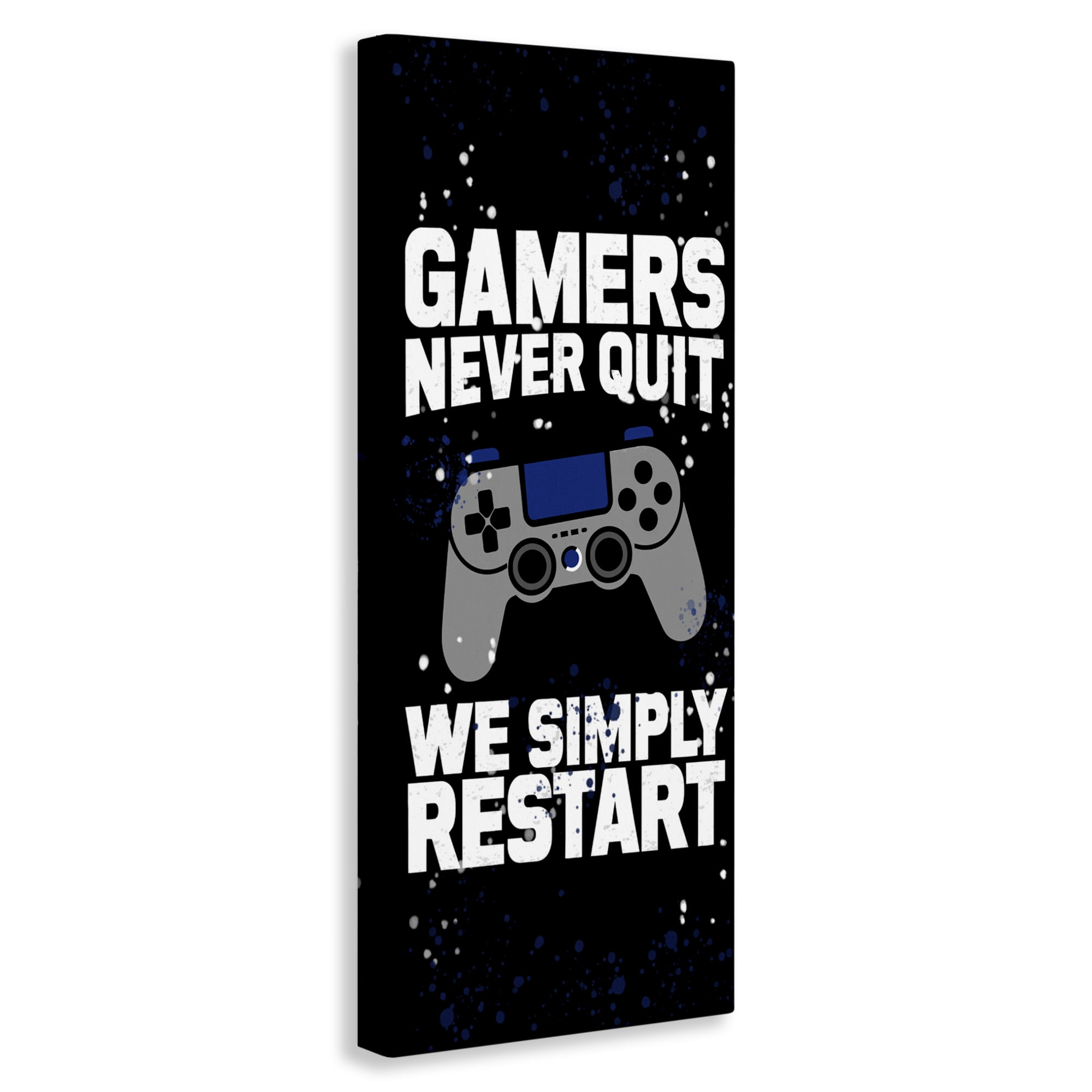 Stupell Industries Never Quit Simply Restart Canvas Wall Art, design by Kim Allen