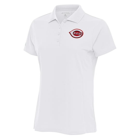 Women's Antigua White Cincinnati Reds Logo Legacy Pique Polo