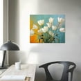 thumbnail image 3 of COMIO  Flower Canvas Wall Art for Living Room White tulip Floral Picture Wall Decor for Dining Room Bedroom Bathroom Kitchen Print Painting for Home Decora, 3 of 4