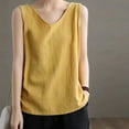 thumbnail image 3 of Mittory Women Linen Sleeveless Tank Tops Basic Summer Casual Crewneck Blouse, 3 of 6