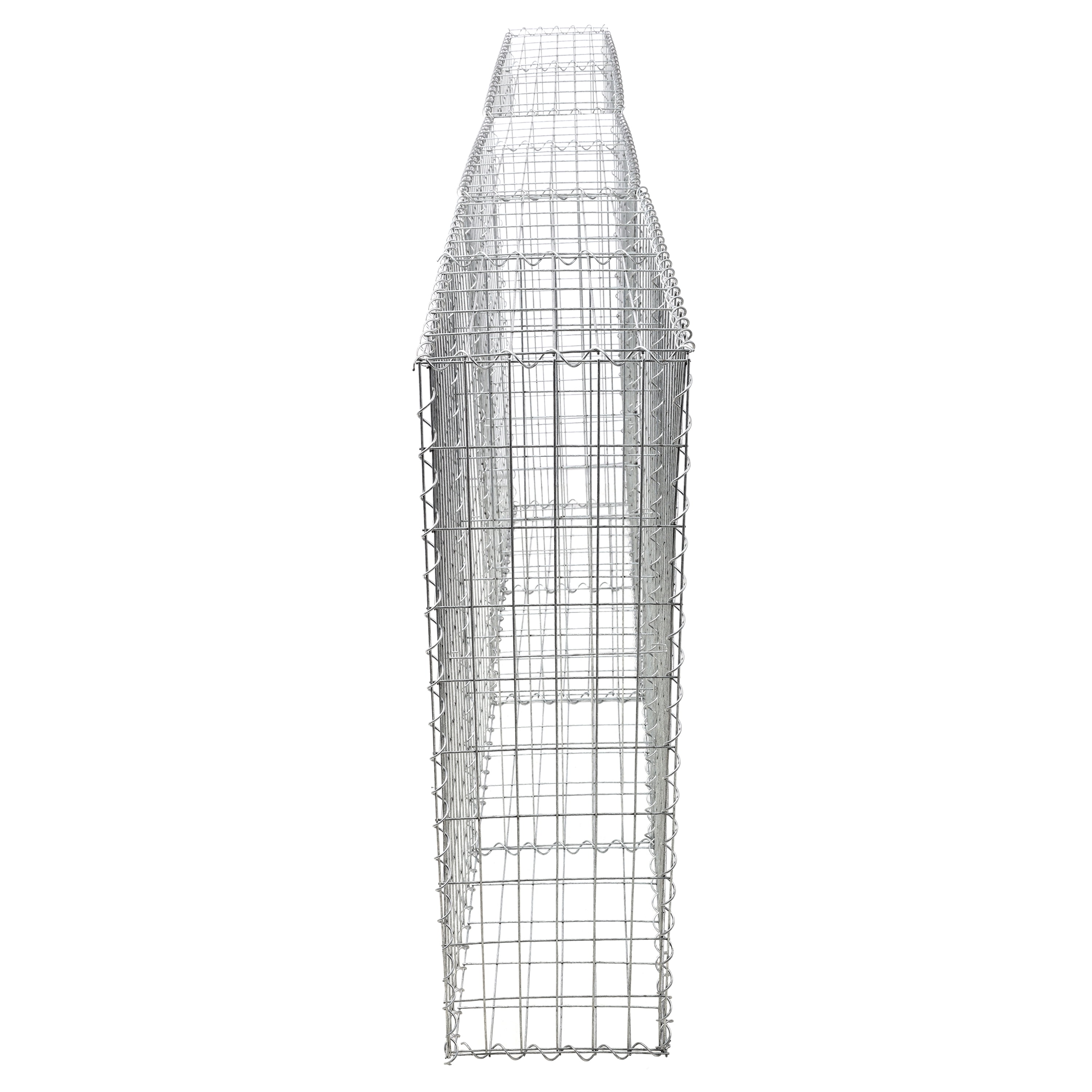 Tall Galvanized Gabion Basket 118" x 11-7/8" x 39-3/8", Heavy 3.0mm Wire, Multi-Compartment High Retaining Wall, Tool-Free Assembly for Garden Landscape