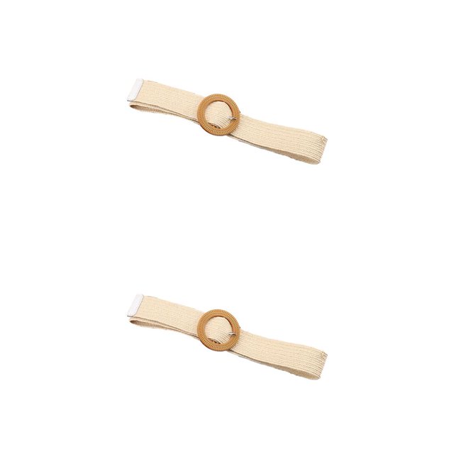 Minnieouse pajitas banda de cintura estilo vintage con hebilla correa de estiramiento accesorios cinturones de día de san valentín para mujeres Redondo/Blanco 2piezas