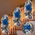 thumbnail image 2 of 1 Pack Christmas Artificial Swags, 24" Xmas Door Stair Swags, Teardrop Swag Cordless Prelit Christmas Stairway Decorations with LED Lights for Indoor Outdoor Decor (Blue, Classic Style), 2 of 7