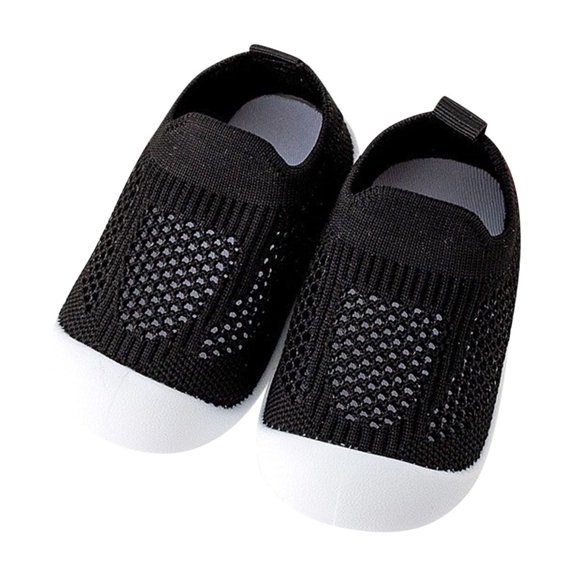 Xfvqtps Baby Boys and Girls Sock Shoes Knit Hollowing Out Breathable Non Slip Mesh Infant Prewalker Spring New Baby Indoor Floor Single Shoes Sweat Toddler Shoes Black