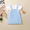 thumbnail image 5 of Hienoo Baby Girls Outfits Short Sleeve Ribbed Romper Jumper Dress Set, Sizes 0-24 Months, 5 of 8