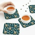 thumbnail image 4 of Leather Coasters with Heat-resistant for Drinks, Cute Star Bear Dark Green Cup Coasters Cup Pad Mat for Tabletop Protection, Coffee Table, Office Desk and Housewarming Gift, 4 of 5