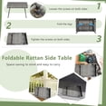 thumbnail image 4 of GOFLAME Wicker Table Patio Outdoor Poolside Garden Lawn Bistro Foldable Portable Leisure Standing Coffee Side Table, Grey, 4 of 18