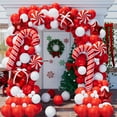 thumbnail image 1 of Qianli Kit Arche Guirlande de Ballons de Noël 142 Pcs avec Ballons Bonbons Rouges et Blancs Boîte Cadeau Ballons Étoiles Rouges pour Décorations de Fête de Noël, 1 of 5