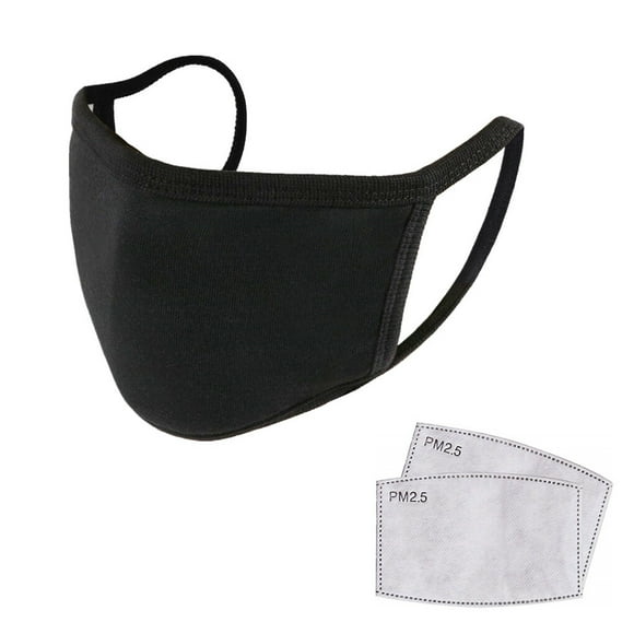 PM2.5 Dust Mask Dual Layer Activated Carbon Face Face Mask Washable Respirator Anti-dust Anti-haze Face Mask with 2 Filters Insert
