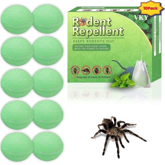 Vamoo~Peppermint Oil Spider Repellent Balls 10 Pack for House Garage to Get Rid of Spiders Outdoor Indoor– Natural Deterrent for Home, Garage, Car