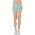 thumbnail image 4 of ToBeInStyle Women's Drawstring Dolphin-Hemmed Shorts - Heather Grey/Lemon - Medium, 4 of 7