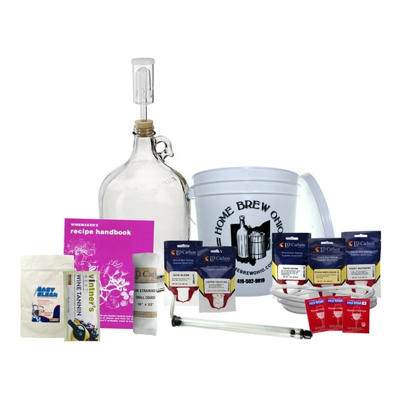Home Brew Ohio 1 Gallon Wine Making Equipment Kit 12 Pieces