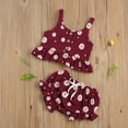thumbnail image 2 of Listenwind Summer Lovely Toddler Baby Girls Clothes Sets Daisy Print Sleeveless Buttons Vest Tops Mini Shorts Outfit, 2 of 7