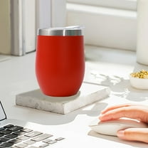 Latrodar 12oz Mug Double Layer Vacuum Small Beer Mug Mini U-Shape Stainless Steel Cups Red Durable