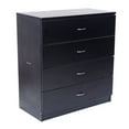 thumbnail image 2 of Anself P2 Wood Simple Dresser, 3-Drawer/4-Drawer, White/Black, Indoor Furniture, 2 of 6