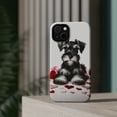 thumbnail image 4 of DistinctInk Tough Case for Apple iPhone 13 (6.1" Screen), Compatible with MagSafe Charging - Valentine's Day Miniature Schnauzer Puppy, 4 of 6