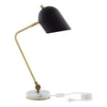 thumbnail image 1 of Posh Living Armin Table Lamp 5ft Power Cord Marble Stone Base Black, 1 of 9