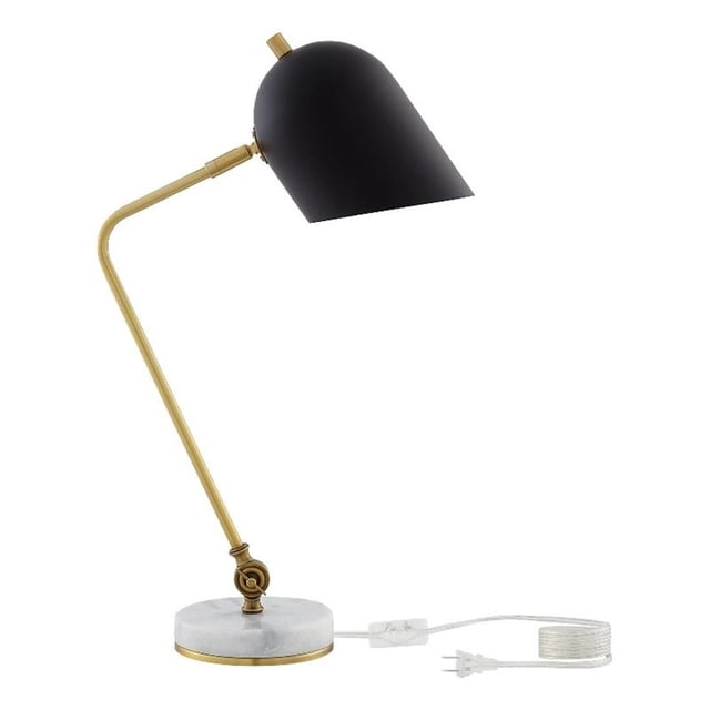 Posh Living Armin Table Lamp 5ft Power Cord Marble Stone Base Black