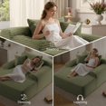 thumbnail image 7 of 65" Oversized Indoor Cloud Couch Chair, Boneless Wide Armrest Chaise with 3 Pillows, Comfy Corduroy Sofa Bed, Green, 7 of 7