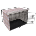 thumbnail image 6 of Plaid Dog Crate Cover, Diagonal and Vertical Stripes in Checkered Pattern in Pastel Tones, Easy to Use Pet Kennel Cover Small Dogs Puppies Kittens, 7 Sizes, Lavender and Burnt Sienna, by Ambesonne, 6 of 6