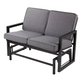 Mainstays Moss Falls Patio Glider Chair With Gray Cushions