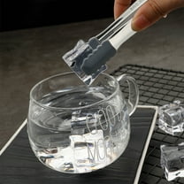 SHIMELE 304 Stainless Steel Ice Clamps - Thickened Silicone Tongs for Ice, Snacks, and Desserts - Versatile Mini Serving Tools for Kitchen