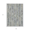 thumbnail image 3 of HomeRoots 592771 9 x 12 ft. Taupe, Gray & Blue Striped Washable Indoor & Outdoor Rectangle Area Rug, 3 of 5