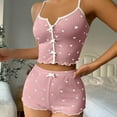 thumbnail image 6 of BLOCLOALO 2 Piece Lounge Set Womens Pajama Sets Womens Graphic Pajama Set Summer Cute Crop and Shorts Ribbed 2 Sets Sleeveless Tops V Neck Blouses Casual Sets for Women Pink Xxl, 6 of 8