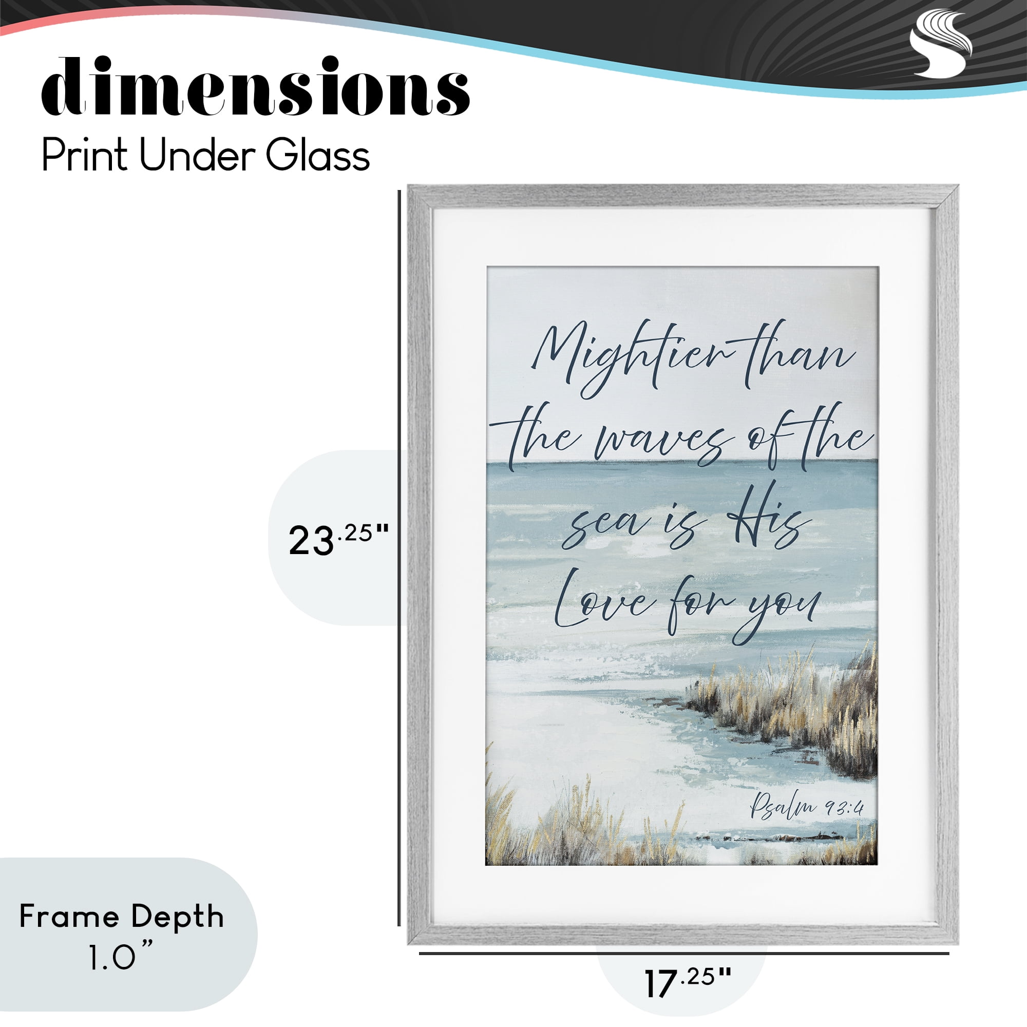 Stupell Industries Mightier Than The Waves Gray Framed Print Under Glass, design by Patricia Pinto