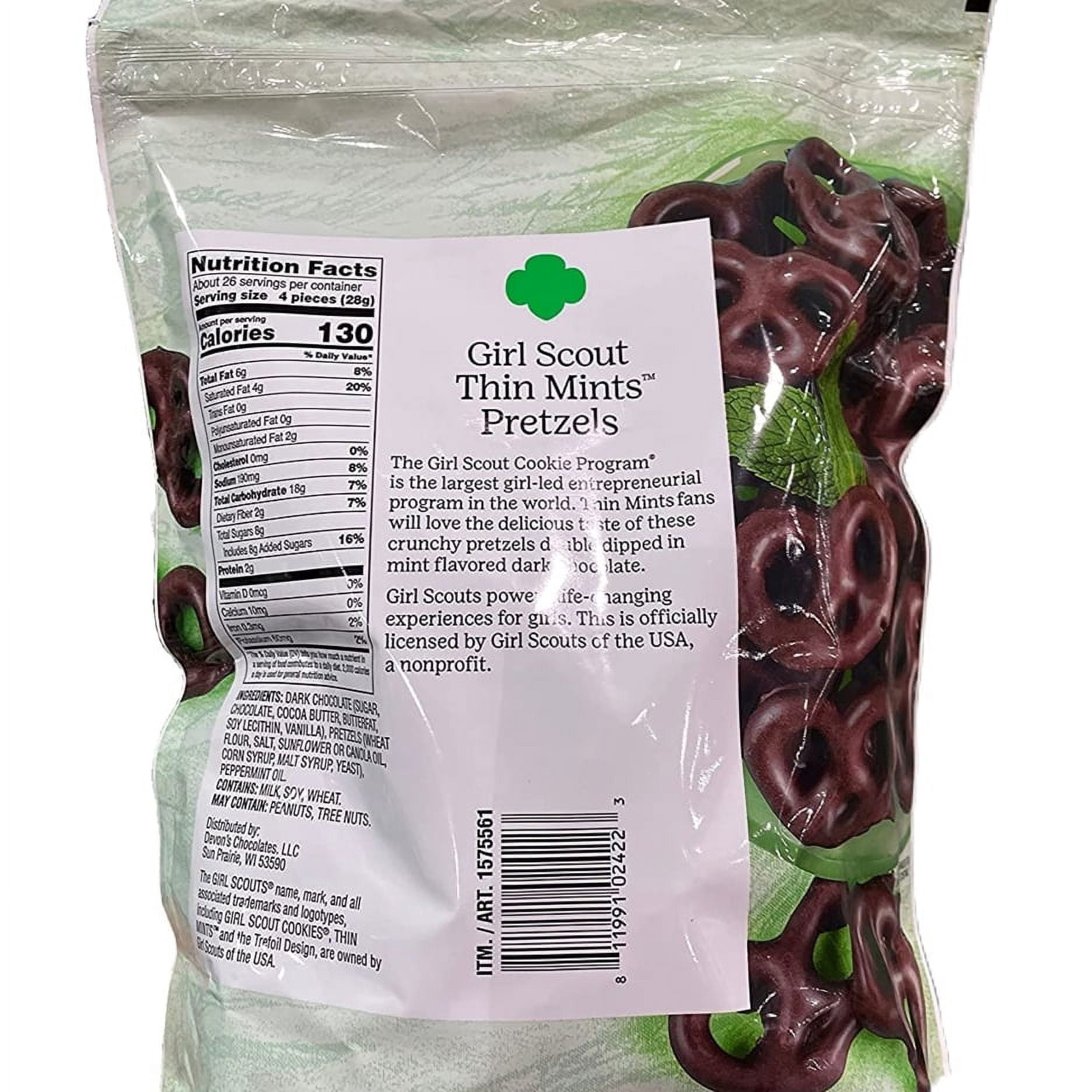 Girl Scout Thin Mints Pretzels 100% Real Dark Chocolate, 26 Ounce