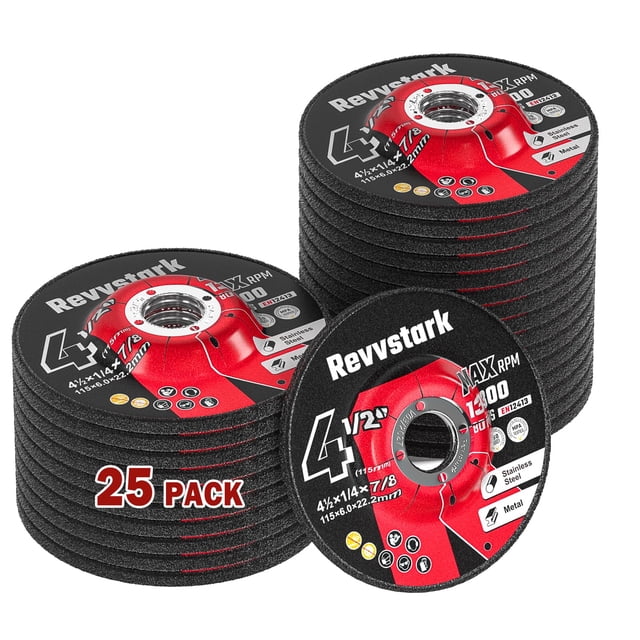 Ruedas abrasivas Revvstark, paquete de 25 unidades, 4,5 cm, para metal e acero inoxidable