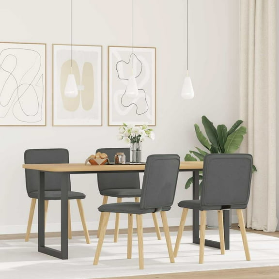 vidaXL Dining Chair Set of 4 Dark Gray