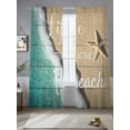 thumbnail image 2 of Life Is Better at The Beach Sheer Curtains 108 Inch Long 2 Panels, Starfish Beach Ocean Vacation Light Filtering Rod Pocket Semi Sheer Curtains, Sheer Voile Drapes for Living Room Bedroom, 52"x108", 2 of 5