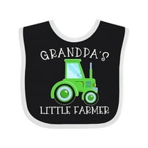 Inktastic Grandpa's Little Farmer Green Tractor Boys or Girls Baby Bib