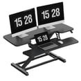 thumbnail image 2 of FitStand Home Office Height Adjustable Standing Desk Converter Black 40" U-Shape with Keyboard Tray, 2 of 7