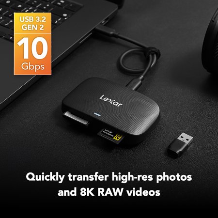 【正規代理店】Lexar Professional CFexpress Type B / SD カードリーダー USB3.2 Gen2 高速転送 USB Type-C to Type-C / Type-A to Type-Cケーブル付 2年保証