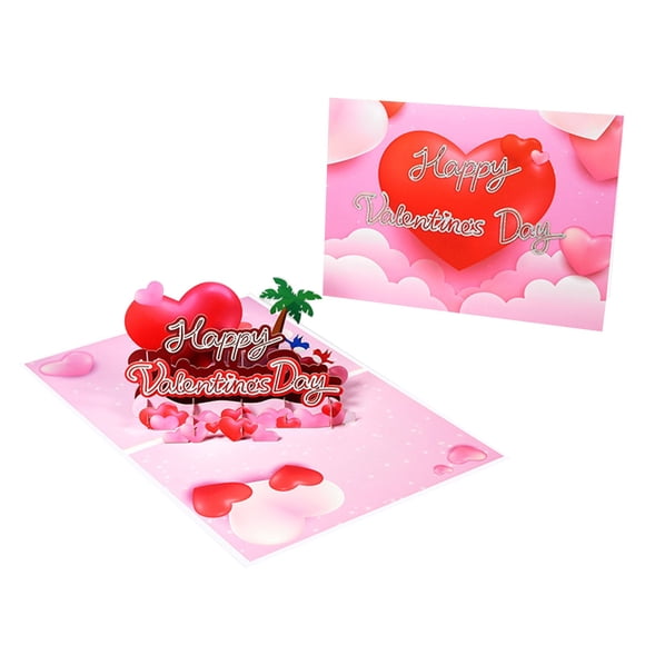 Oimcto Cartes de Cœur de la Saint-Valentin, Carte 3D Joyeuse Saint-Valentin, Cartes de Vœux 3D, Cartes de la Saint-Valentin Affichables, Cartes d'Amour pour Elle, Carte d'Anniversaire