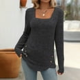 thumbnail image 2 of Byworldtasic Sweaters for Women Fall Lightweight Soft Top Long Sleeve Square Neck Tunic Sweaters, 2 of 4