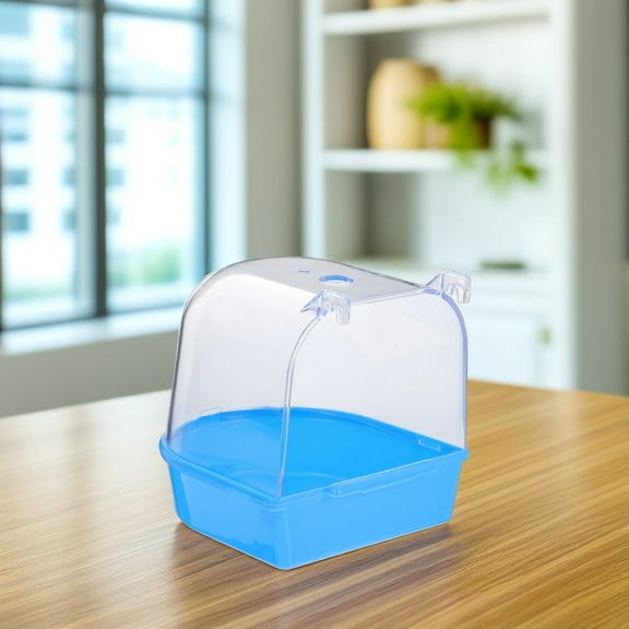 Milisten  Parakeet Parrot Bath Tub Semi-transparent Bird Canary
