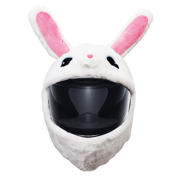 Funda para casco de moto Omoojee, divertida decoración, diseño de conejo blanco